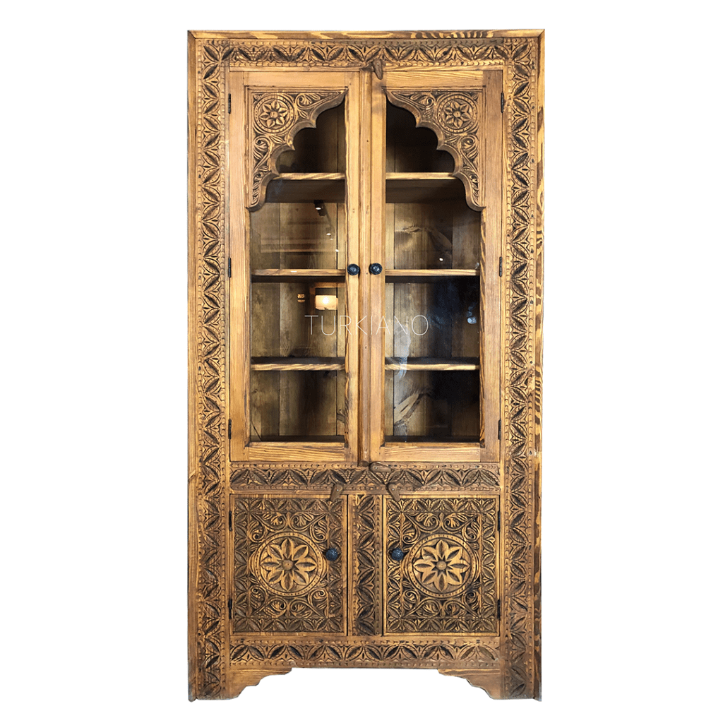 ÖZEL ÜRETİM PAYİTAHT VİTRİN KESTANE RENK M004