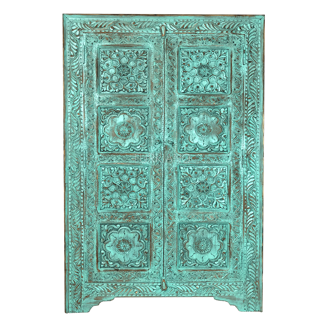 ŞAHMERAN YÜKSEK BOY DOLAP TURKUAZ ESKİTME M14