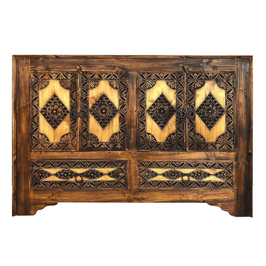 ANTİK TARZ ESKİTME KONSOL KOYU CEVİZ M50