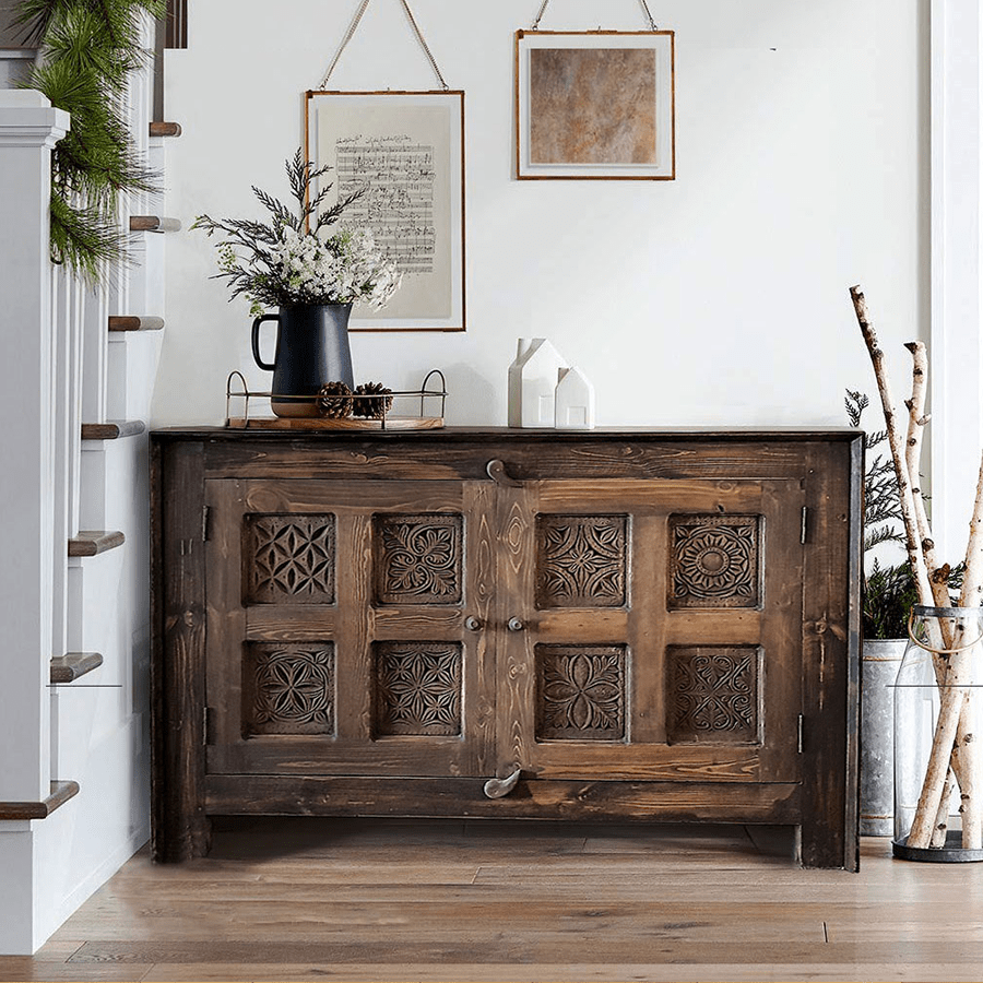 8 FARKLI MOTİFLİ KONSOL KOYU CEVİZ RENK M44