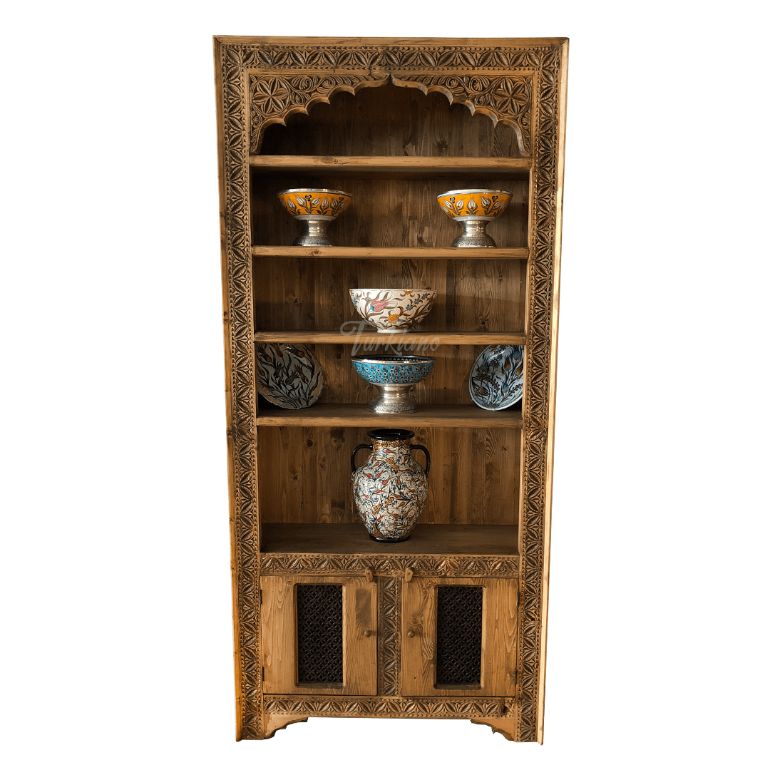 FİRUZ KİTAPLIK YÜKSEK BOY KESTANE RENK M231