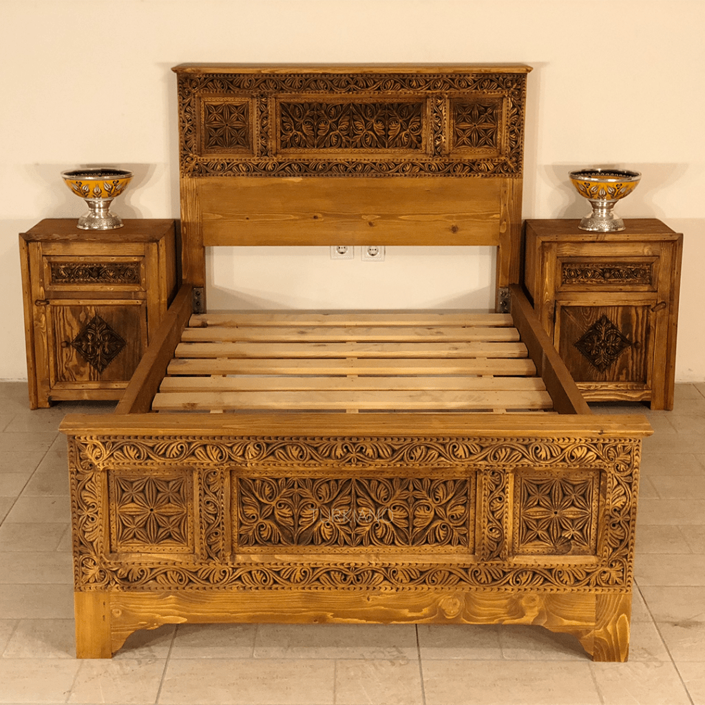 ŞAH SULTAN TEK KİŞİLİK KARYOLA KESTANE RENK M258