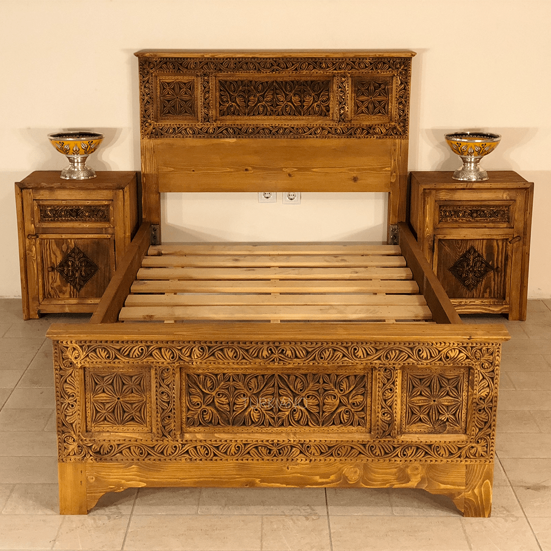 ŞAH SULTAN TEK KİŞİLİK KARYOLA KESTANE RENK M258