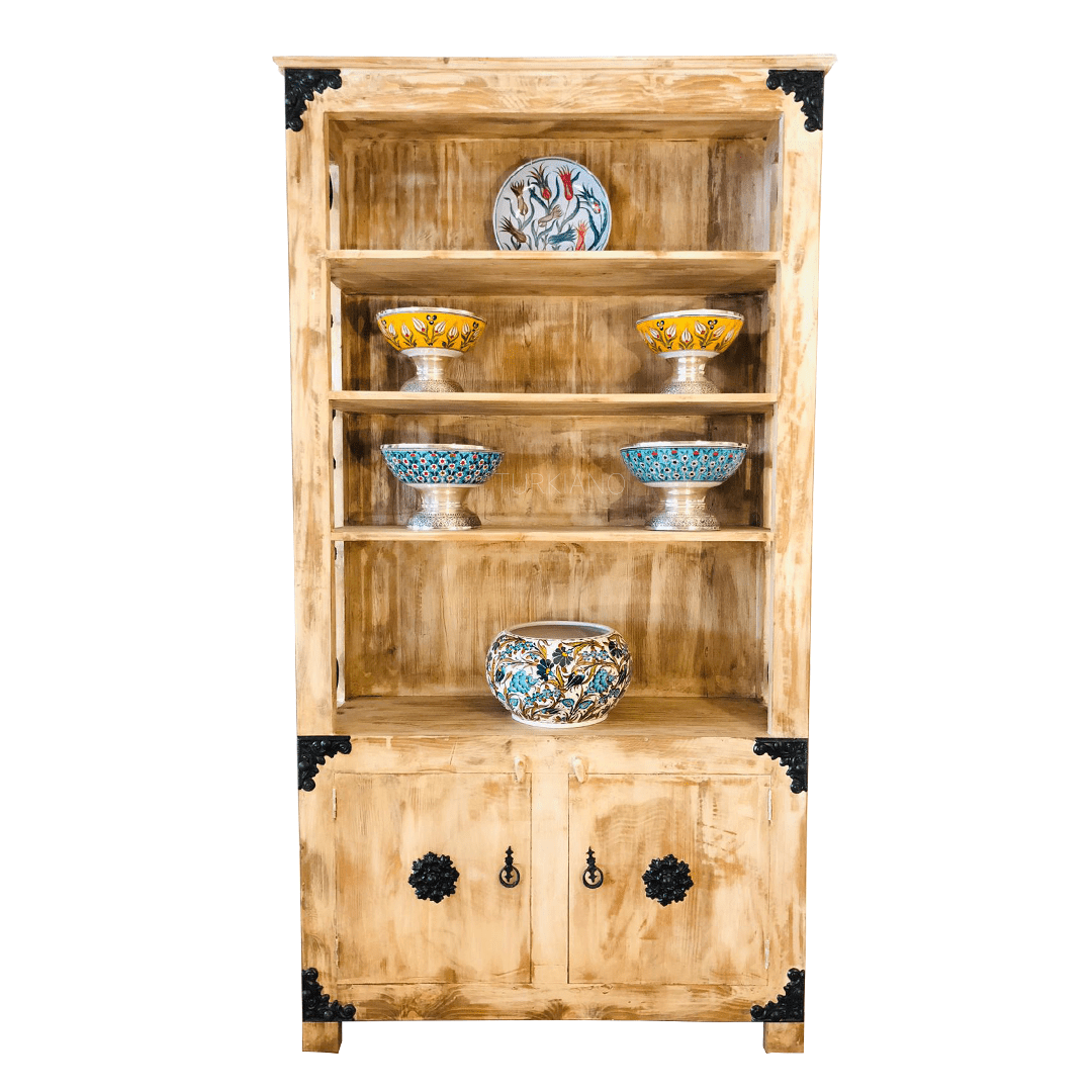 ESKİTME YÜKSEK BOY KİTAPLIK KREM RENK M286