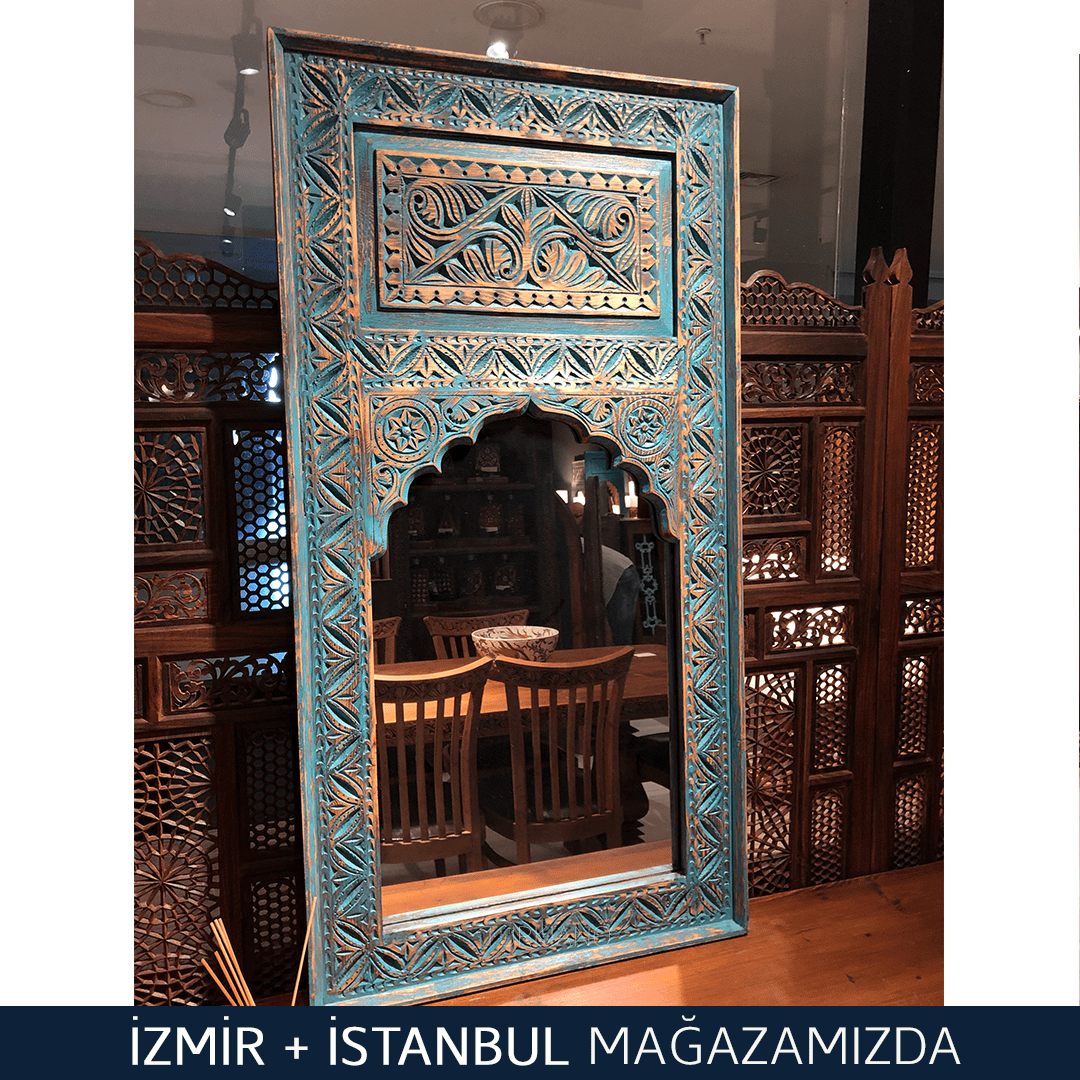 MİHRABİ ESKİTME AYNA YEŞİL TURKUAZ M123