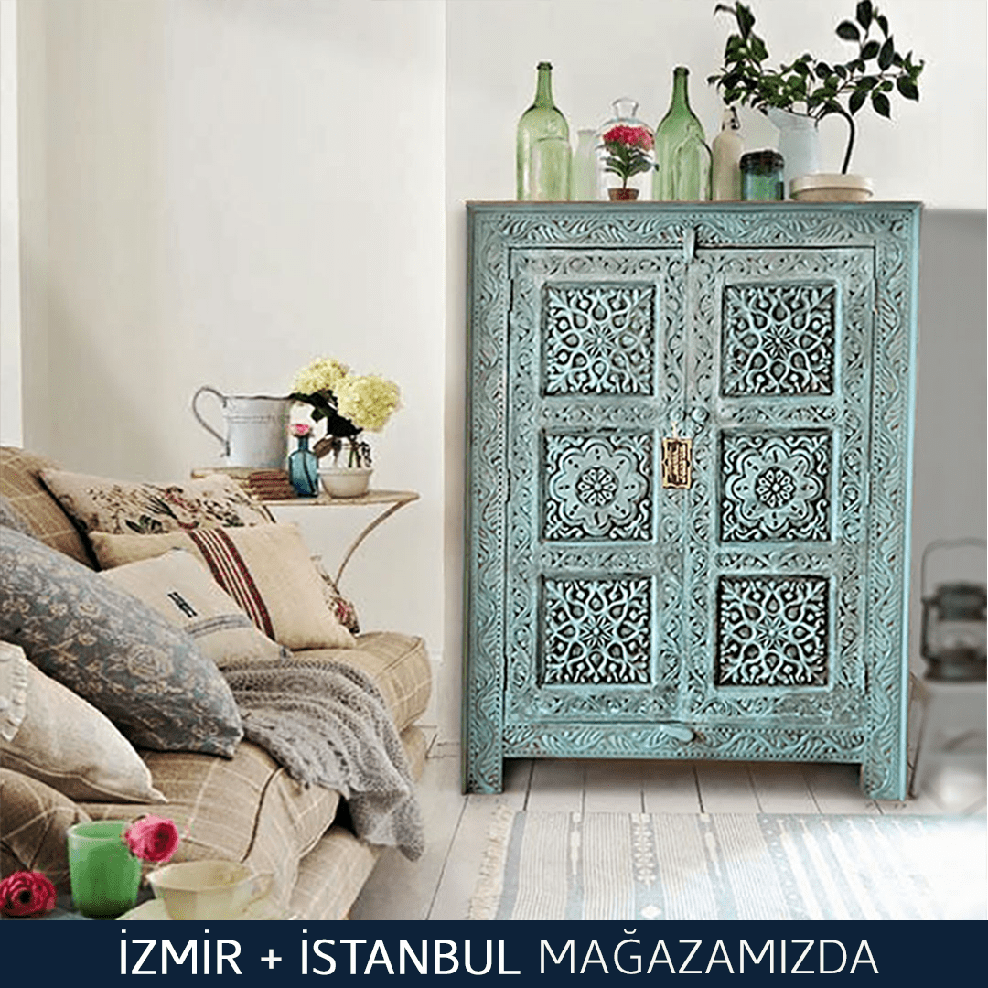 ŞAHMERAN ESKİTME DOLAP TURKUAZ M12