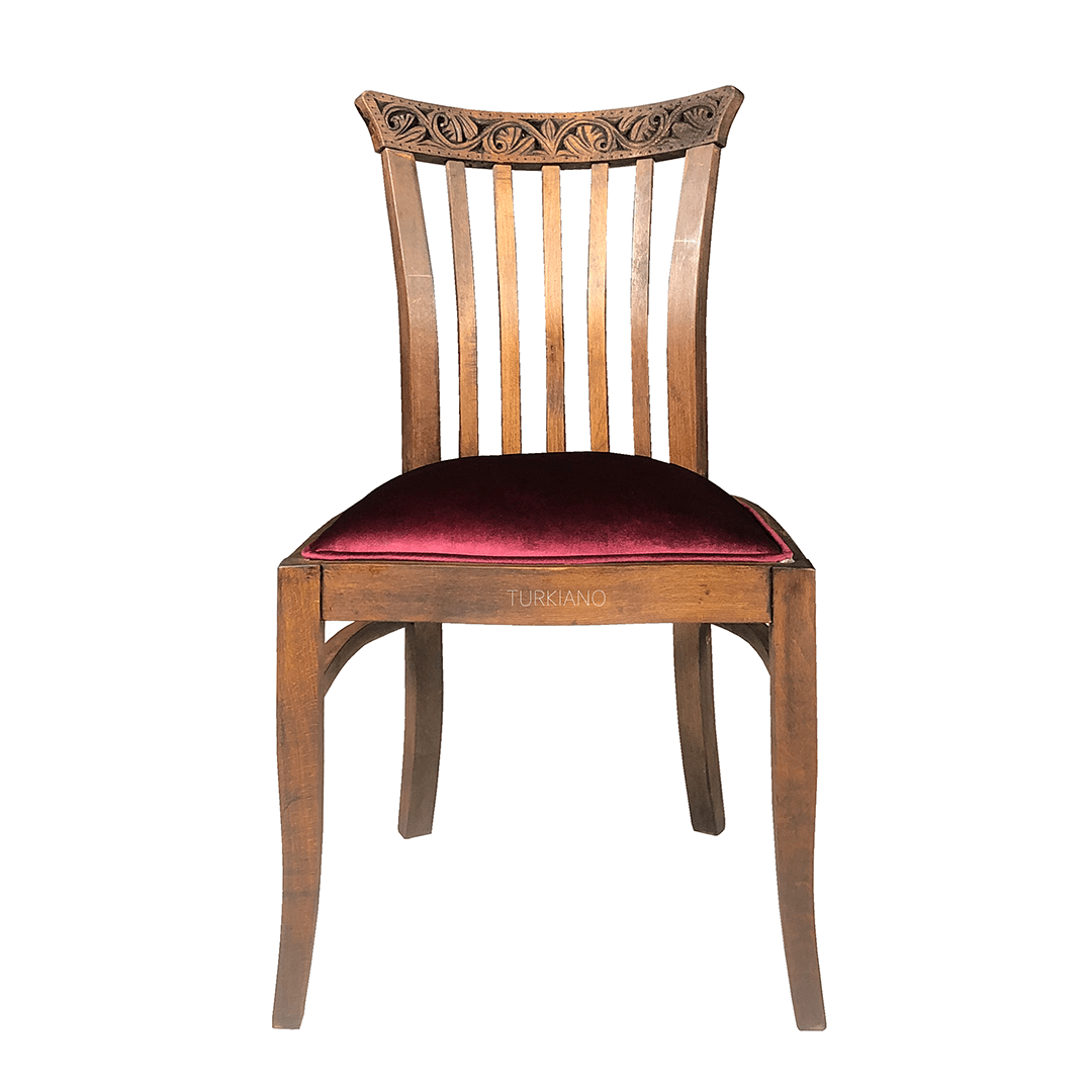 PAYİTAHT OYMALI SANDALYE BORDO KUMAŞ KESTANE RENK M214