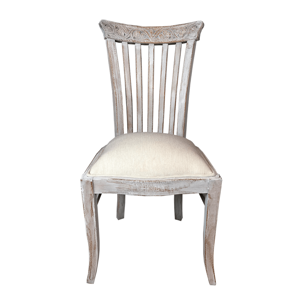 PAYİTAHT OYMALI SANDALYE ESKİTME BEYAZ RENK M263