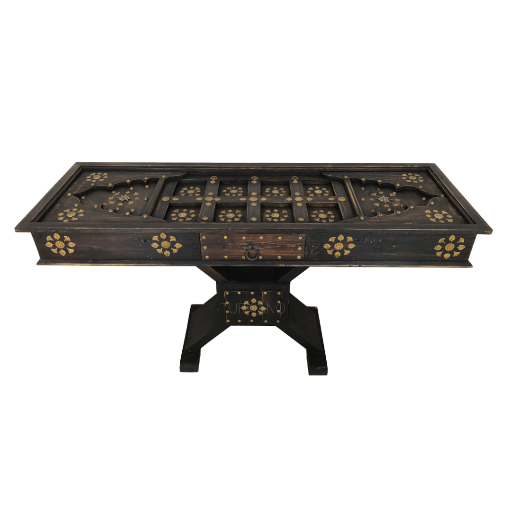 PİRİNÇ SÜSLEMELİ ESKİTME DRESUAR KOYU CEVİZ RENK M361