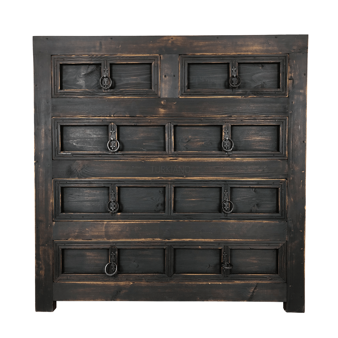 DARGA ŞİFONYER ANTİK TARZ ESKİTME KOYU CEVİZ RENK M386