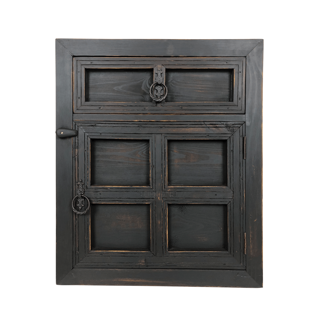 DARGA KOMODİN ANTİK TARZ ESKİTME KOYU CEVİZ RENK M387