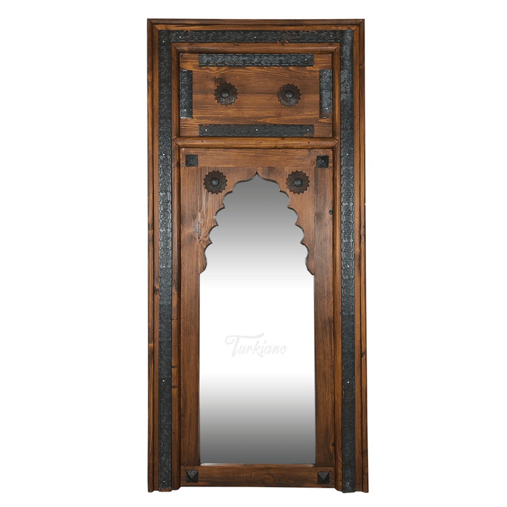 KOHİSTANİ METAL SÜSLEMELİ AYNA KESTANE RENK M396