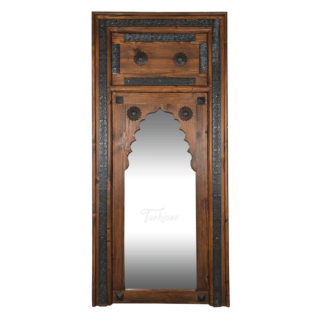 KOHİSTANİ METAL SÜSLEMELİ AYNA KESTANE RENK M396