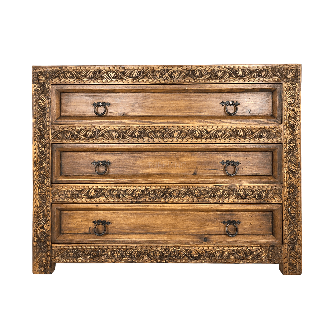 ANTİK TARZ ŞİFONYER 3 ÇEKMECELİ MEŞE RENK M413