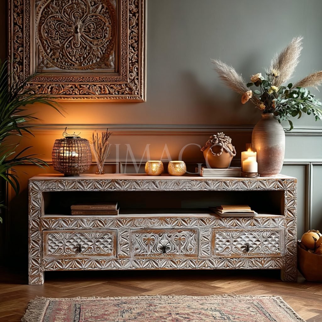 FİRUZ TV KONSOL 3 ÇEKMECE BEYAZ ESKİTME M406