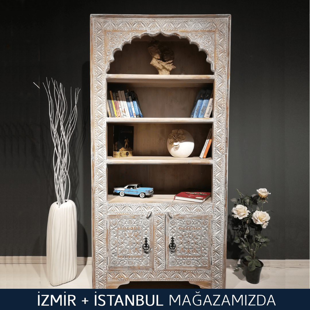 FİRUZ BEYAZ ESKİTME KİTAPLIK M405