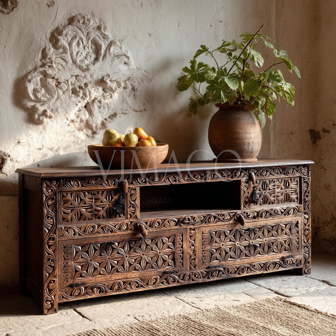 ANTİK TARZ TV KONSOL KESTANE RENK M426