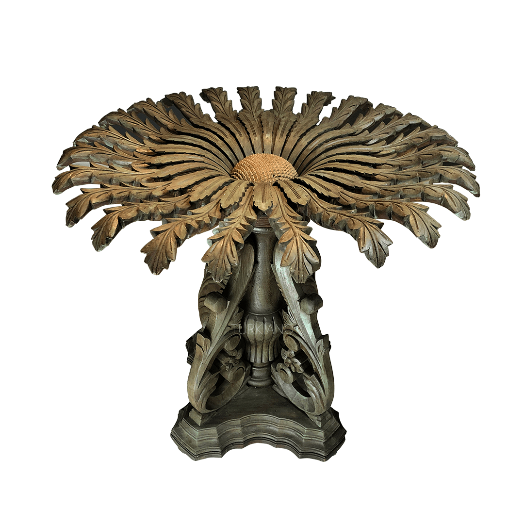 EL OYMA YAPRAK MOTİFLİ İTHAL YEMEK MASASI M265