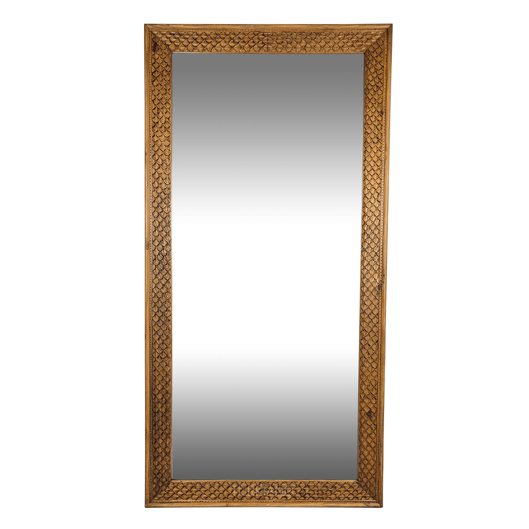 YÜKSEK BOY EL OYMA BOY AYNASI KESTANE RENK M487