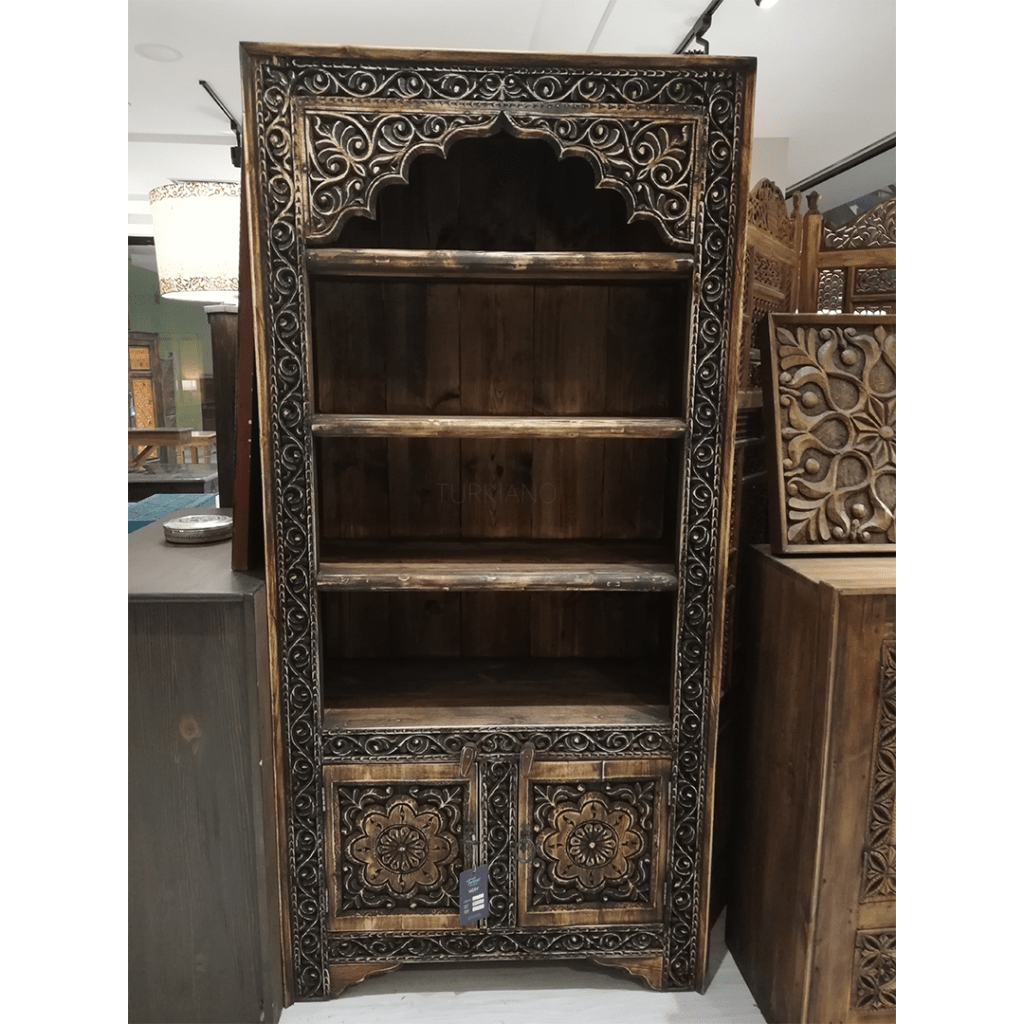 ŞAHMERAN KİTAPLIK BÜYÜK BOY KOYU CEVİZ RENK M570