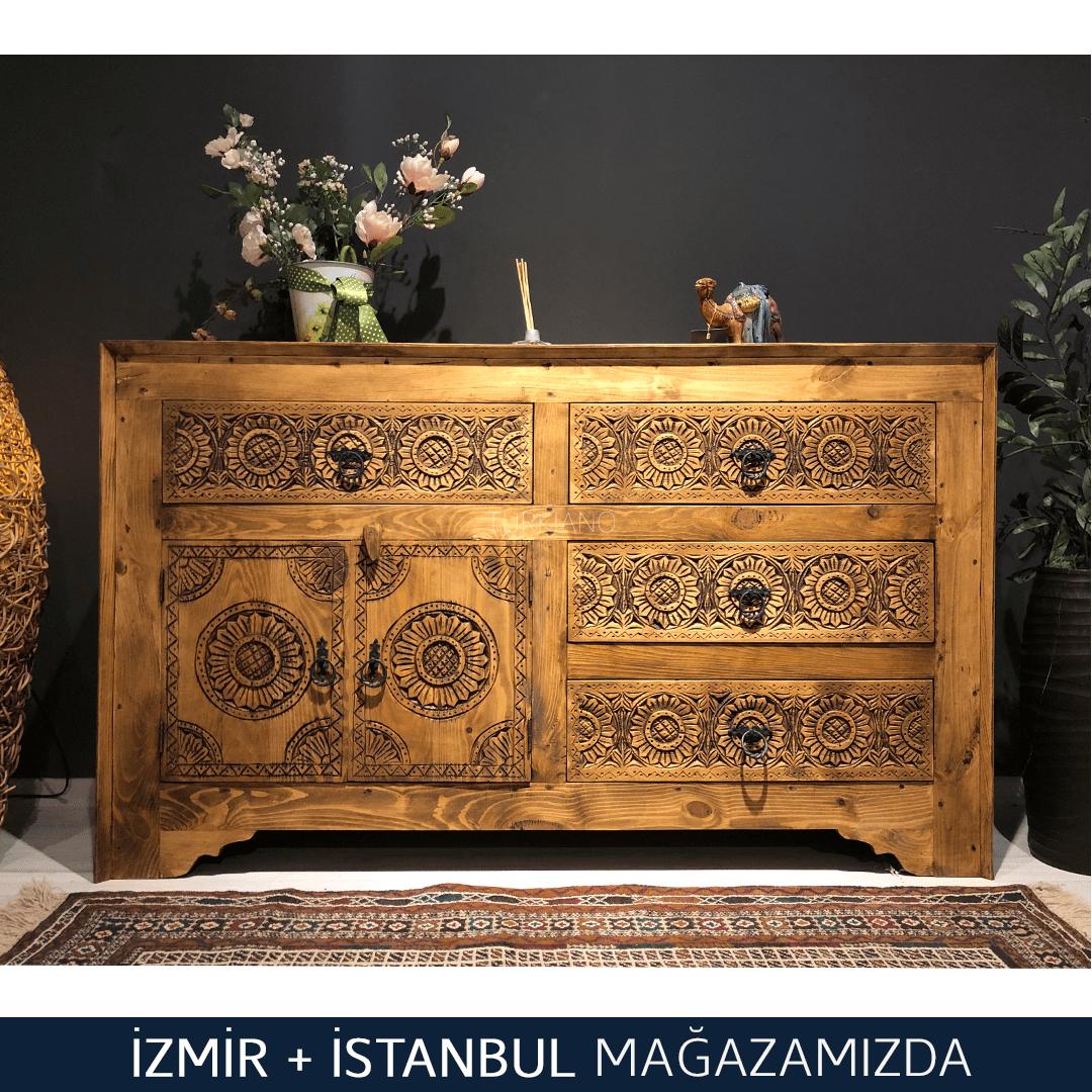 MEHPARE KONSOL 4 ÇEKMECELİ MEŞE RENGİNDE M537