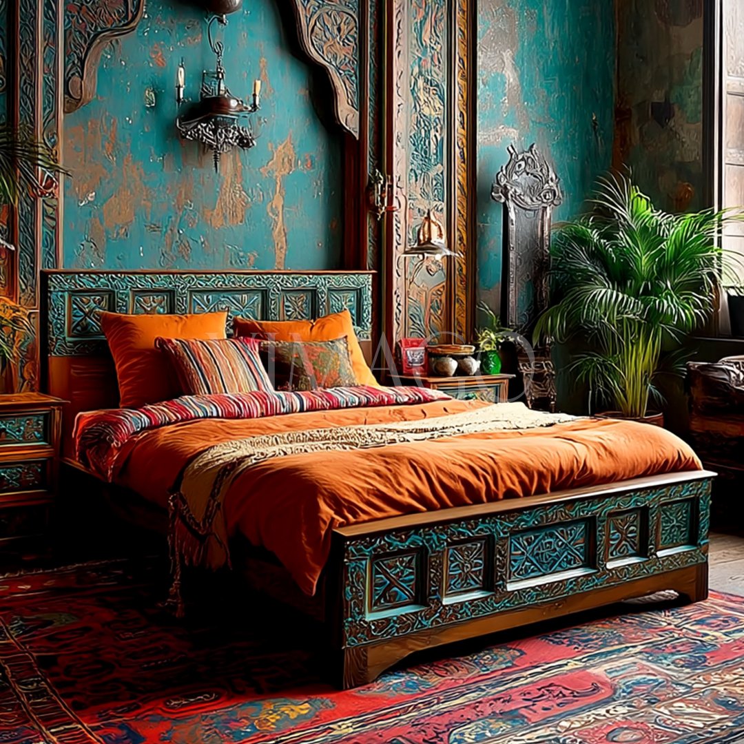 ŞAH SULTAN KARYOLA ESKİTME TURKUAZ RENK M602