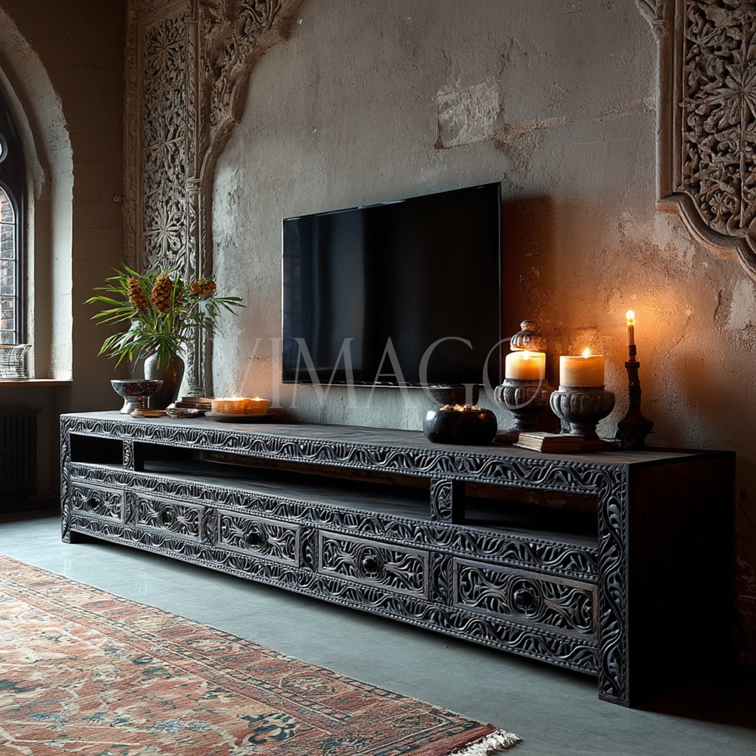 MARDİNİ TV KONSOL KOYU CEVİZ RENK M655