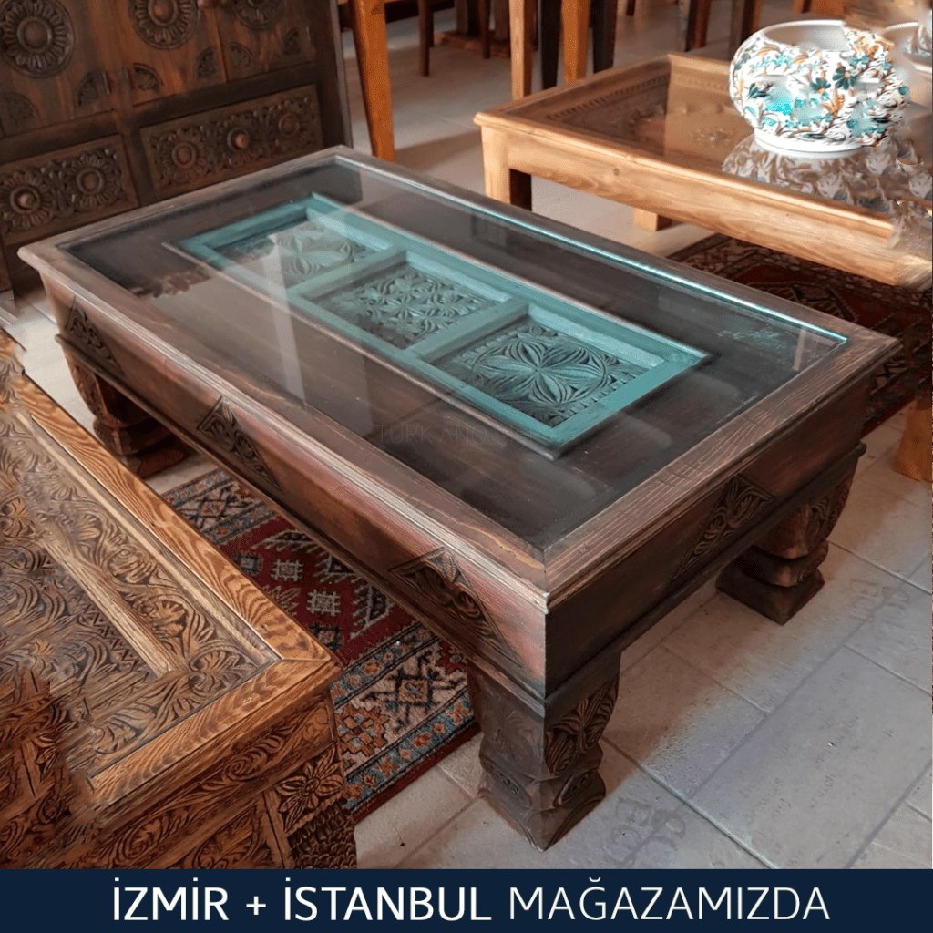 ANTİK TARZ ORTA SEHPA EL OYMA M664