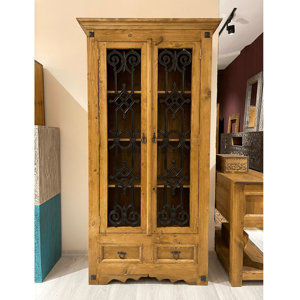 METAL SÜSLEMELİ KİTAPLIK NATUREL RENK M825