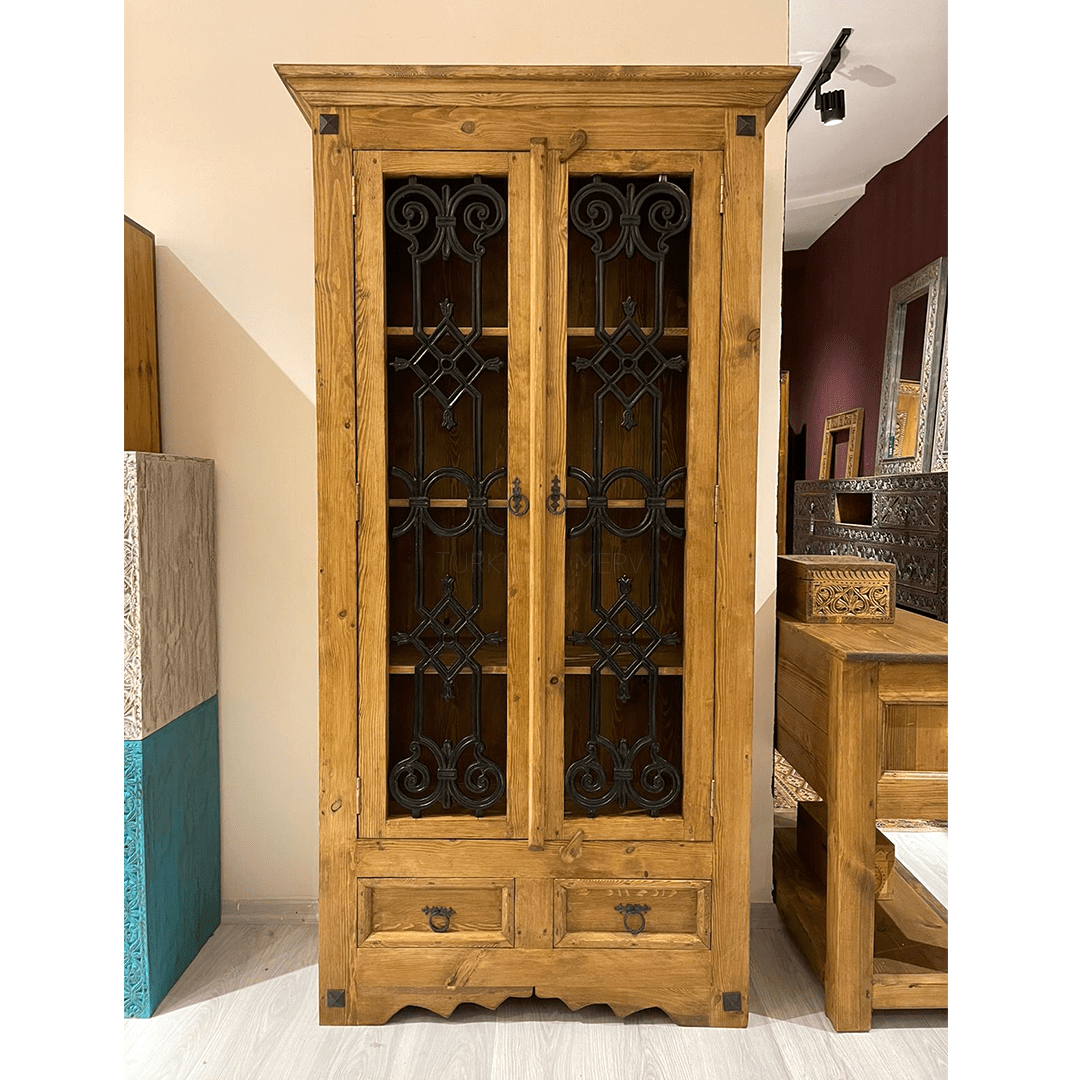 METAL SÜSLEMELİ KİTAPLIK NATUREL RENK M825