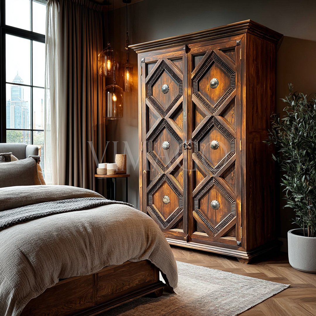 MERV GARDROP ESKİTME KOYU CEVİZ RENK M1029