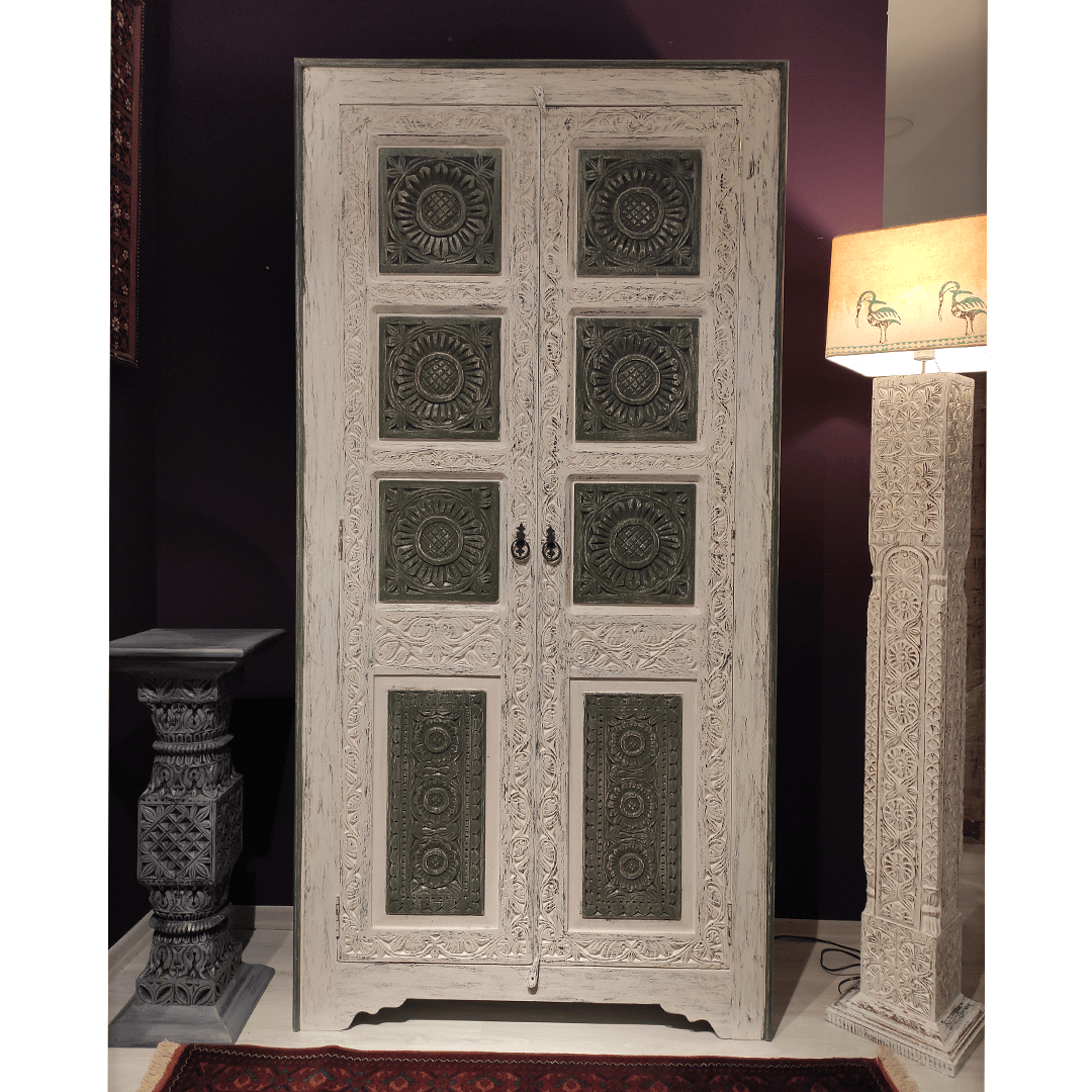 ANTİK TARZ DOLAP KİTAPLIK MASİF AHŞAP M1049