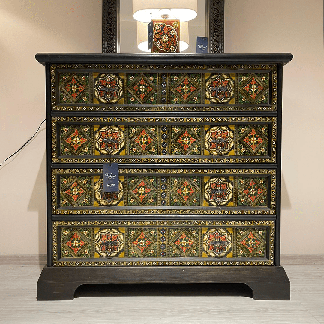 ANTİK TARZ EL BOYAMA MASİF ŞİFONYER M1314_2