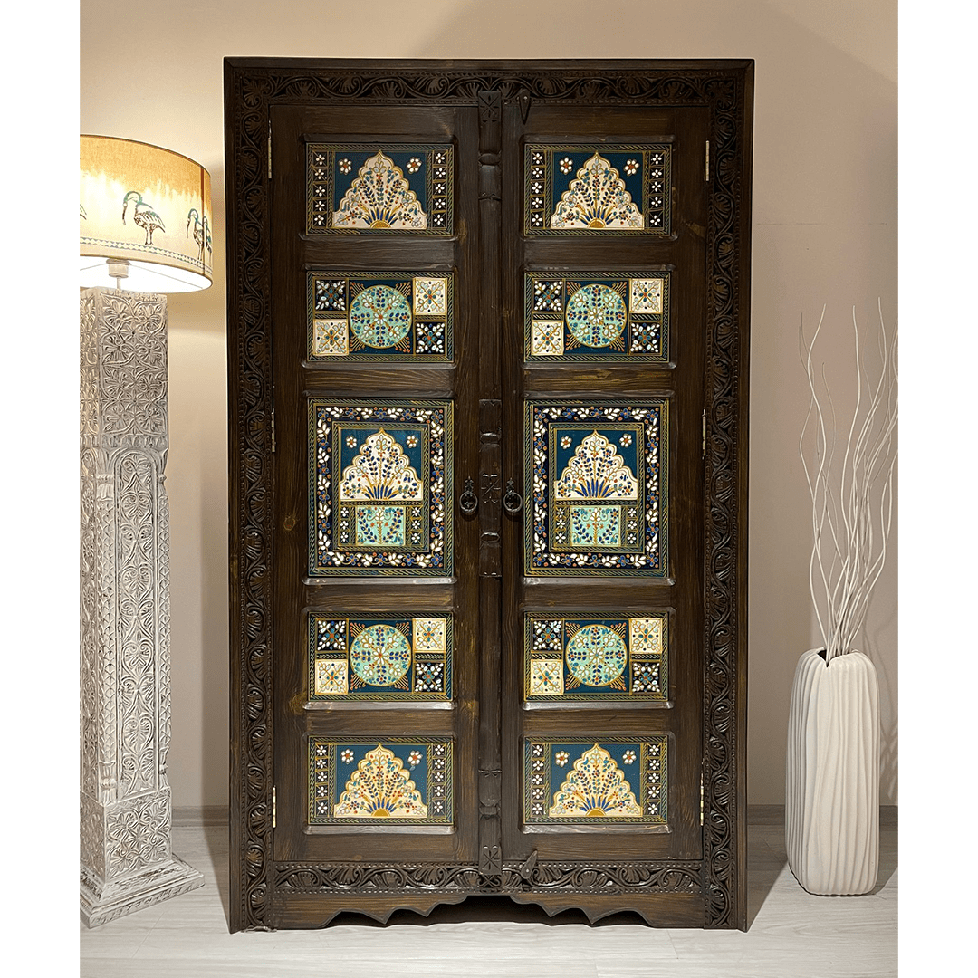 ANTİK TARZ EL BOYAMA GARDROP 200X120 M683