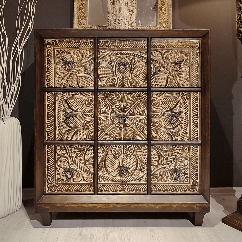 ANTİK TARZ 9 ÇEKMECELİ MASİF ŞİFONYER M1328_3