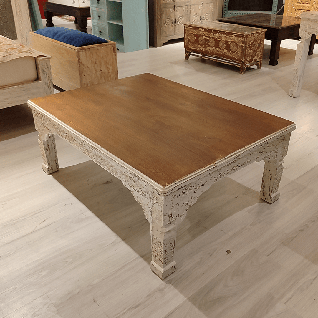 ANTİK TARZ EL OYMA ORTA SEHPA M1258