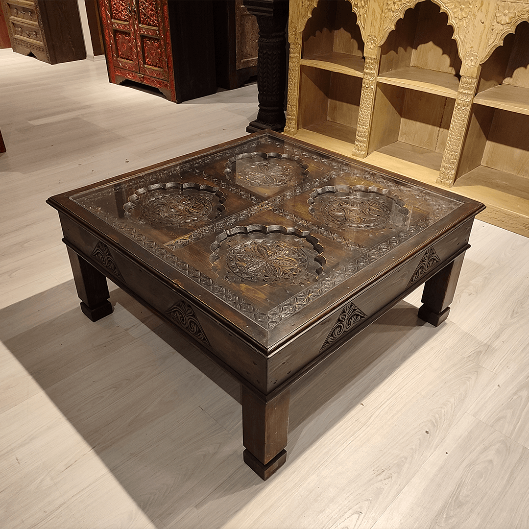 ANTİK TARZ EL OYMA ORTA SEHPA M1265