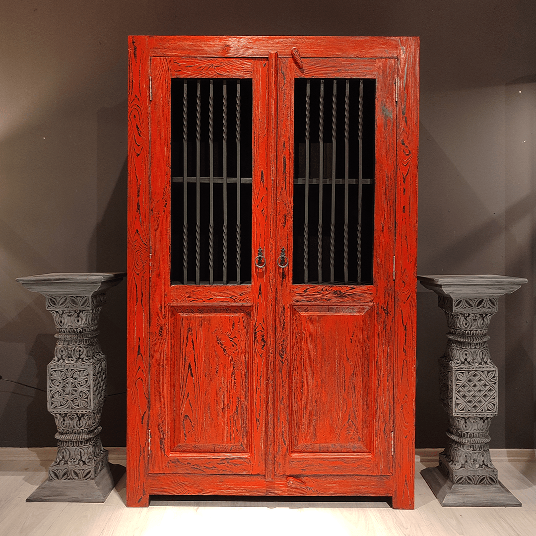 ESKİTME ANTİK TARZ DOLAP KİTAPLIK M707