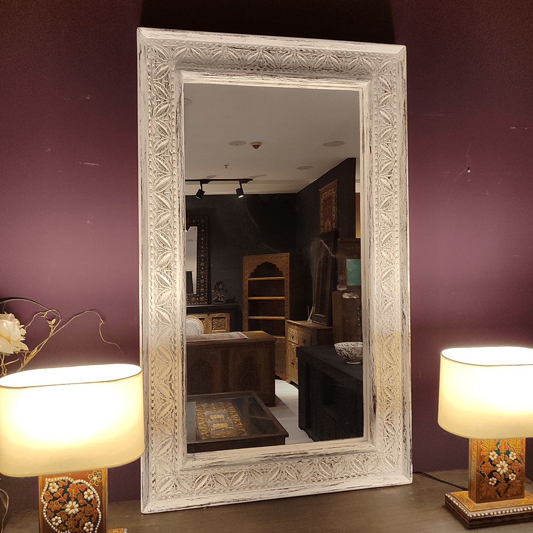 ESKİTME ANTİK TARZ EL OYMA AYNA M604_3