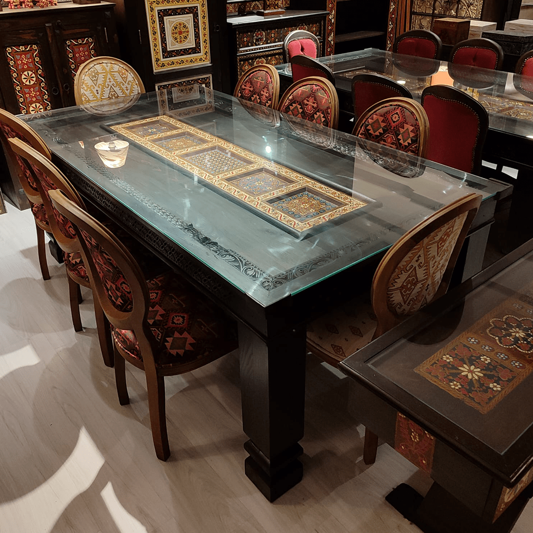 MUGHULAY EL BOYAMA VE OYMA YEMEK MASASI 215X110 CM M803_2