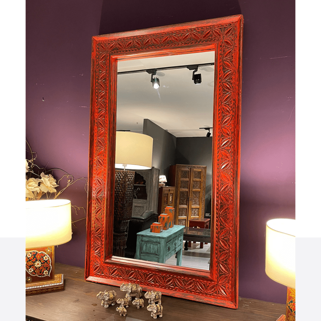 KIRMIZI ESKİTME EL OYMA AYNA M604_12