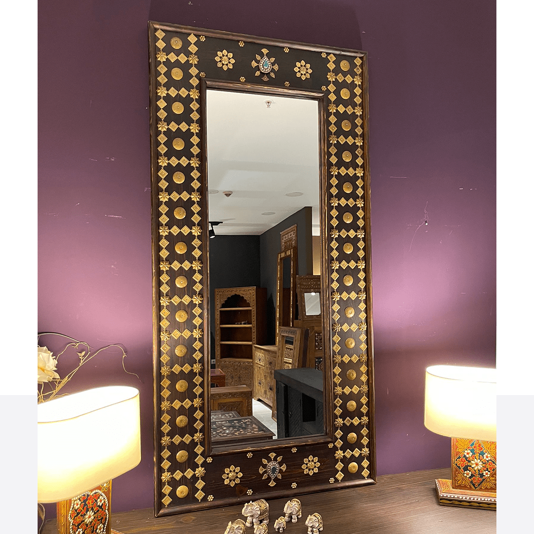 ANTİK TARZ AYNA PİRİNÇ SÜSLEMELİ M485_3