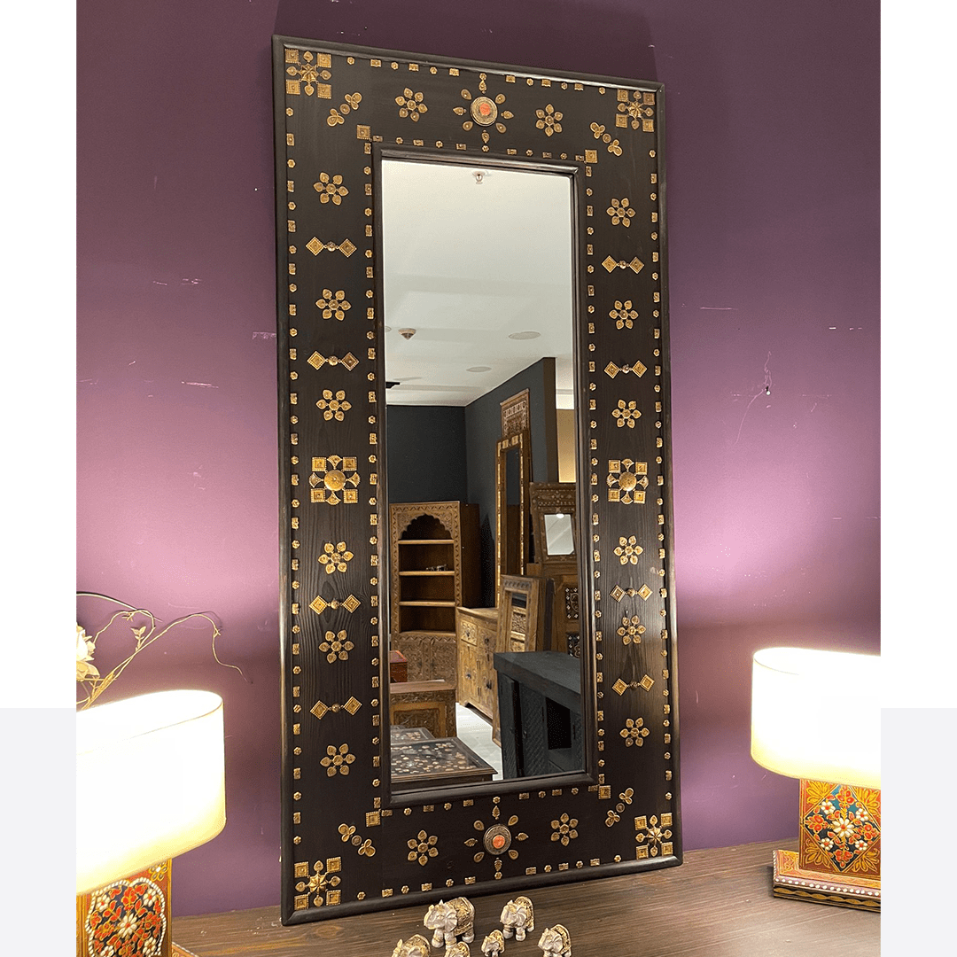 ANTİK TARZ PİRİNÇ SÜSLEMELİ AYNA M485_9