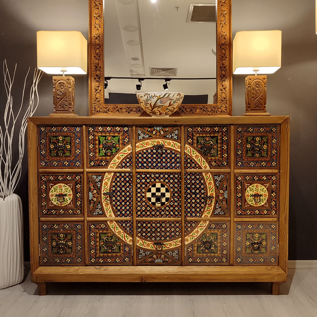 ANTİK TARZ EL BOYAMA MASİF KONSOL M751